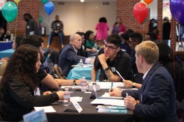 Mercy University students at Speed Networking Career Fair