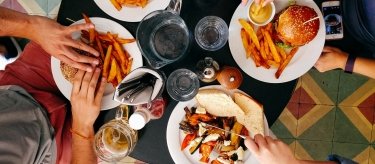 Plates of Food on a table