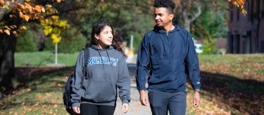 Students walking on campus