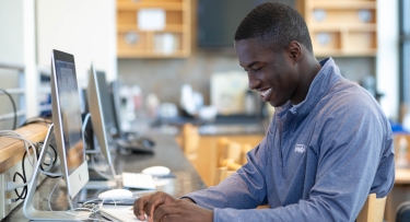 Student using computer