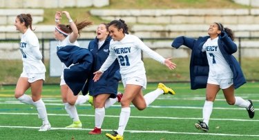 Mercy University athletes on the field