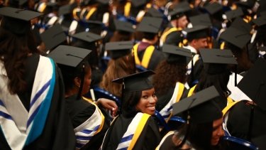 Students at commencement