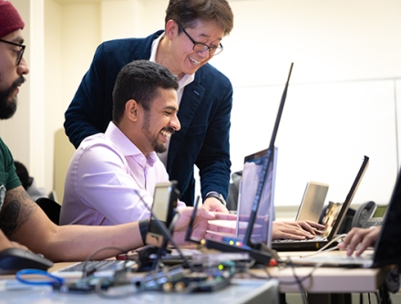 Students in computer class