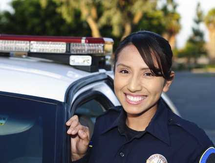 A Criminal Justice graduate serving as a police officer.