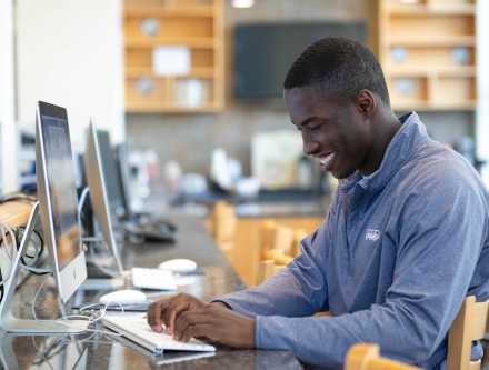 Student using computer