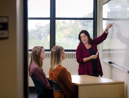 Students and a professor in a classroom