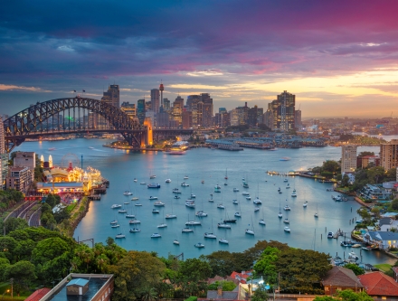 Panoramic view of Sydney, Australia.