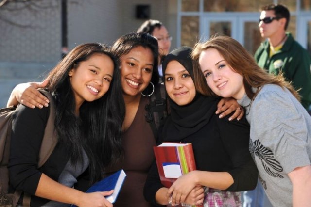 group of students on campus