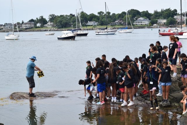 Verizon Innovative Learning STEM Achievers summer program participants visit Five Island Park in New Rochelle to observe an underwater rover 