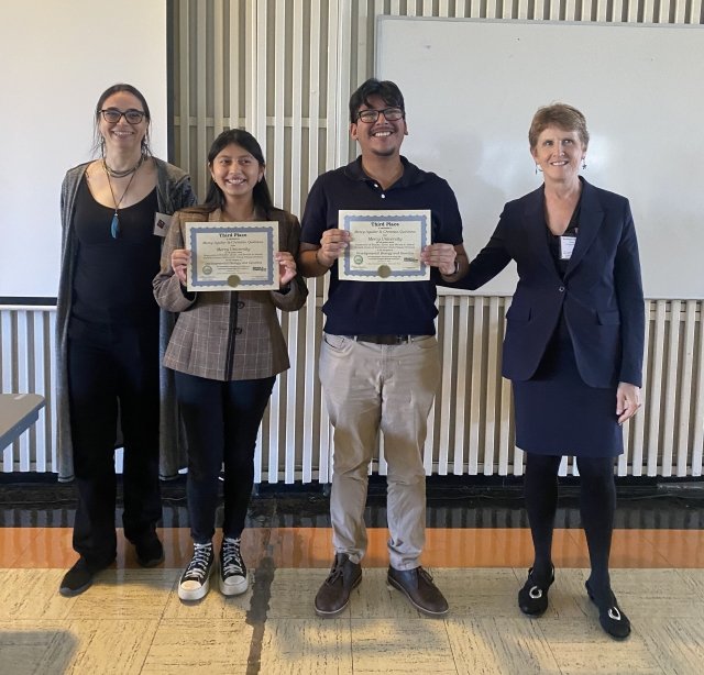 Mercy and WCC students showcase their third place award at Third Place: Developmental Biology and Genetics